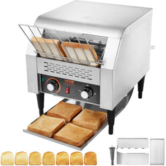 VEVOR Commercial Conveyor Toaster, 300 Slices/Hour Conveyor Belt Toaster, Heavy Duty Stainless Steel Commercial Toaster