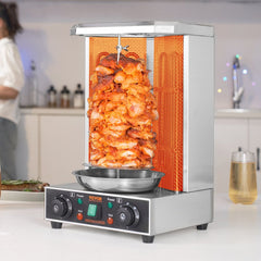 VEVOR Shawarma Grill Machine, 13lbs Capacity, Chicken Shawarma Cooker Machine with 2 Burners, 122℉-572℉ Electric