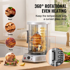 VEVOR Shawarma Grill Machine, Vertical Chicken Shawarma Cooker Machine Countertop, Electric Stainless Steel Broiler