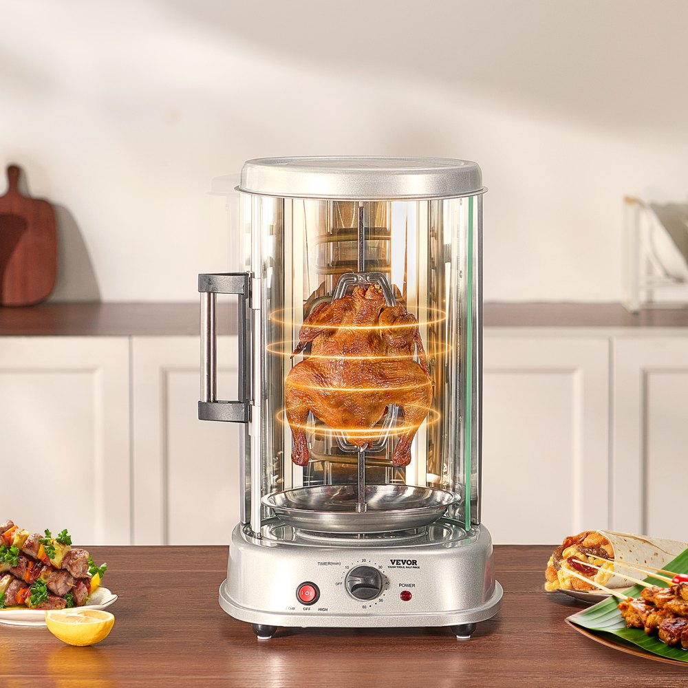 VEVOR Shawarma Grill Machine, Vertical Chicken Shawarma Cooker Machine Countertop, Electric Stainless Steel Broiler