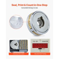 VEVOR Continuous Bag Band Sealing Machine, 0.24-0.47 in Seal Width, Vertical Band Sealer Machine with Roller Printing