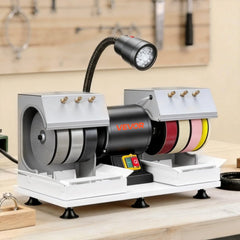 VEVOR Cabbing Machine, 6" 2/5 HP 1800 RPM Efficient, Lapidary Rock Grinder Polisher With Diamond and Resin Wheels, LED
