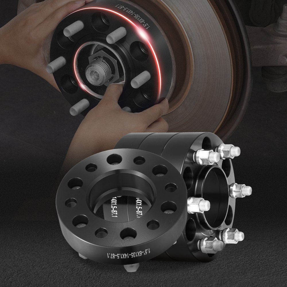 VEVOR Wheel Spacers, 1.5" 6"x5.3" Wheel Adapters, 6 Lug Forged Spacer, 87.1 mm Bore Hubcentric M14 x1.5 Studs Spacers