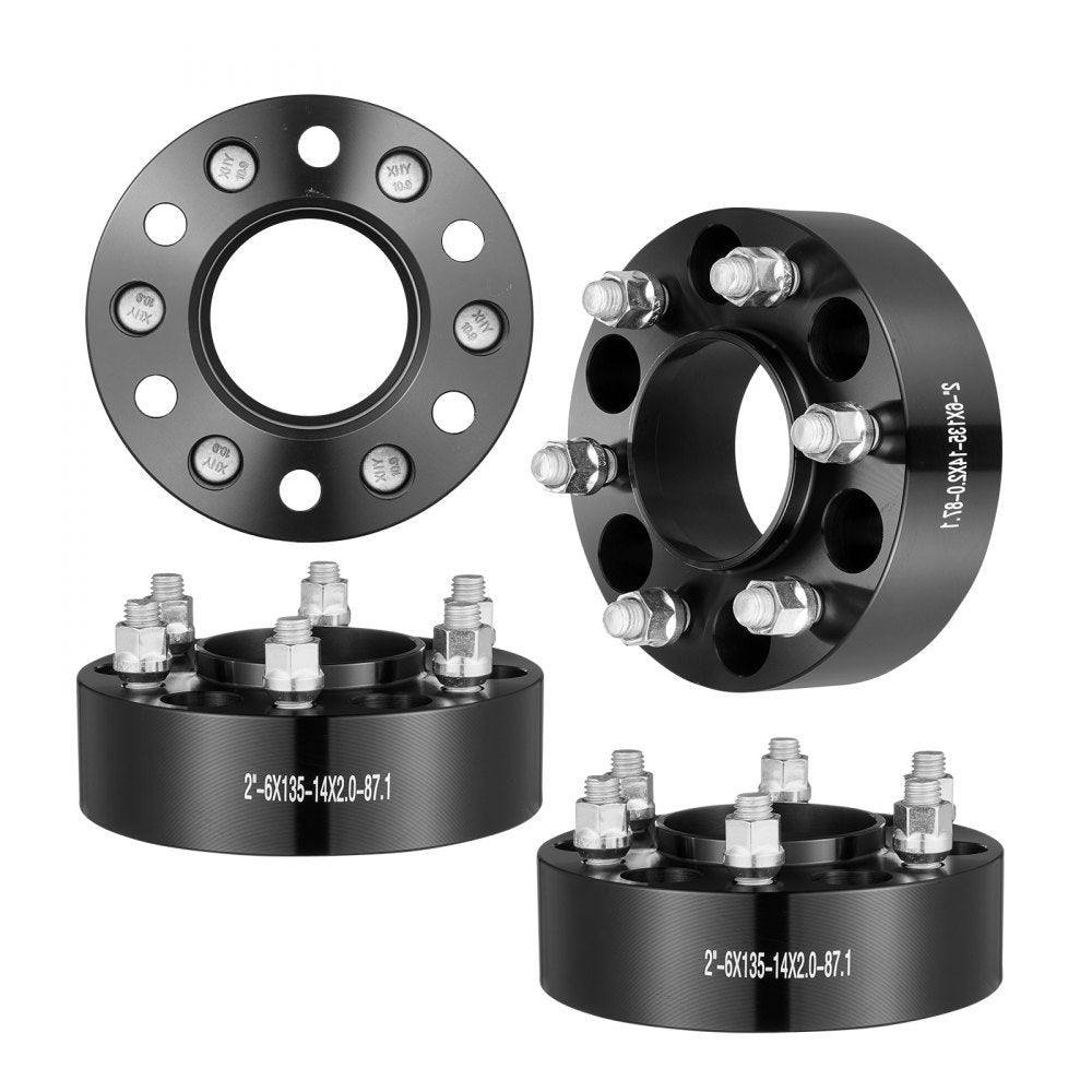 VEVOR Wheel Spacers, 2" 6"x5.3" Wheel Adapters, 6 Lug Forged Spacer, 87.1 mm Bore Hubcentric M14 x2 Studs Spacers, Fit