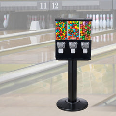 VEVOR Commercial Vending Machine, Triple Compartment Candy Dispenser with Iron Stand, Gumball and Candy Machine for