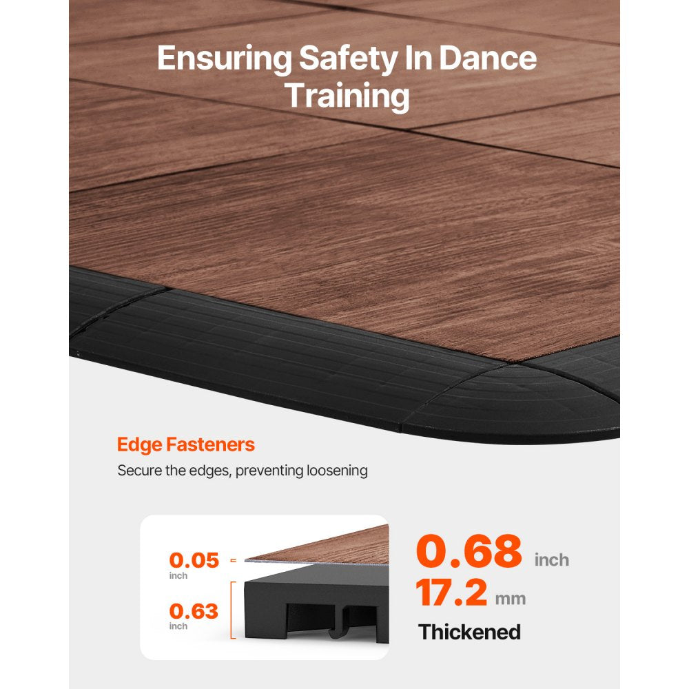VEVOR Dance Floor Tiles, 12.4 x 12.4 in 52 Piece Interlocking Dance Flooring, Portable Dance Practice Floor with