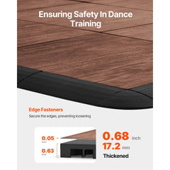 VEVOR Dance Floor Tiles, 12.4 x 12.4 in 52 Piece Interlocking Dance Flooring, Portable Dance Practice Floor with