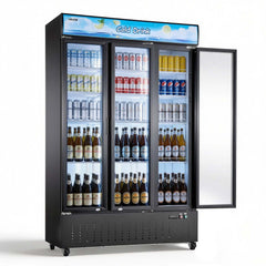 VEVOR Commercial Merchandiser Refrigerator, 26.8 Cu.Ft / 760L Upright Beverage Cooler, 3 Glass Door Display