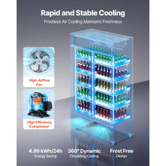 VEVOR Commercial Merchandiser Refrigerator, 35.3 Cu.Ft / 1000L Upright Beverage Cooler, 2 Glass Door Display