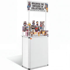VEVOR Promotion Counter Table, Portable Tradeshow Podium Table, 30.91" x 14.96" x 71.46", Display Exhibition Counter