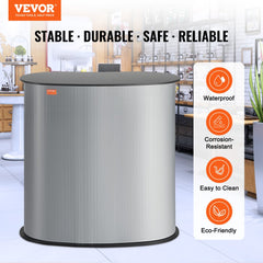 VEVOR Portable Tradeshow Podium Table, 35.43" x 19.29" x 37.01", Display Exhibition Counter Stand Booth Fair with Wall