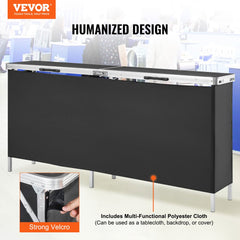 VEVOR Extra Long Folding Portable Bar Table - Tradeshow Podium Table for Indoor, Outdoor, Party, Picnic, Exhibition