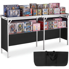 VEVOR Extra Long Folding Portable Bar Table - Tradeshow Podium Table for Indoor, Outdoor, Party, Picnic, Exhibition