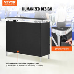 VEVOR Folding Portable Bar Table, Tradeshow Podium Table for Indoor, Outdoor, Party, Picnic, Exhibition, Includes