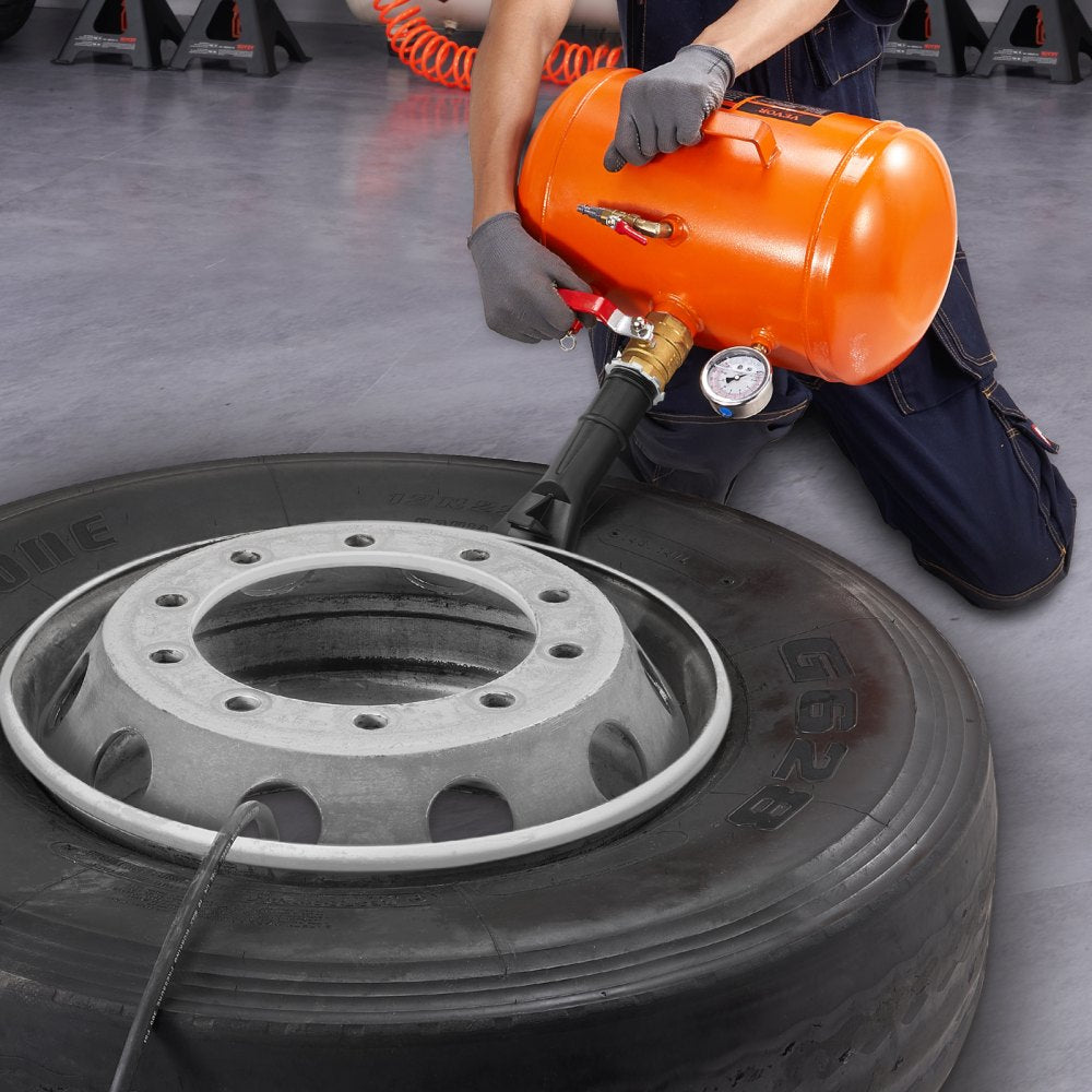 VEVOR Tire Bead Blaster, 5 Gallon/19L Capacity, Includes Pressure Gauge & Handle, 145 PSI Max Inflation Tank, Operates