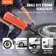 VEVOR Tire Bead Blaster, 150 PSI, Handheld 2.4 Gal/9 L Air Bead Seater, Portable Inflation Tool, 87-116 PSI for Trucks