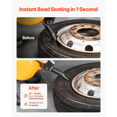 VEVOR Air Tire Bead Seater, 10 Gal / 37.9 L, Heavy Duty Tire Bead Blaster Tool, 87-116 PSI Operating Pressure, Air