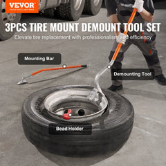 VEVOR Tire Mount Demount Tool, 22.5"-24.5" Manual Steel Tire Changer Mount Demount Removal Tool, with Extra Bead