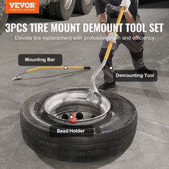 VEVOR Tire Mount Demount Tool, 22.5-24.5 inch Manual Steel Tire Changer Mount Demount Removal Tool, with Extra bead