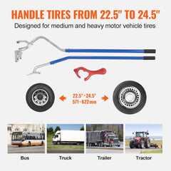 VEVOR Truck Tire Changer Mount Demount 22.5-24.5 in Radial Bias Ply/Tubeless Tire