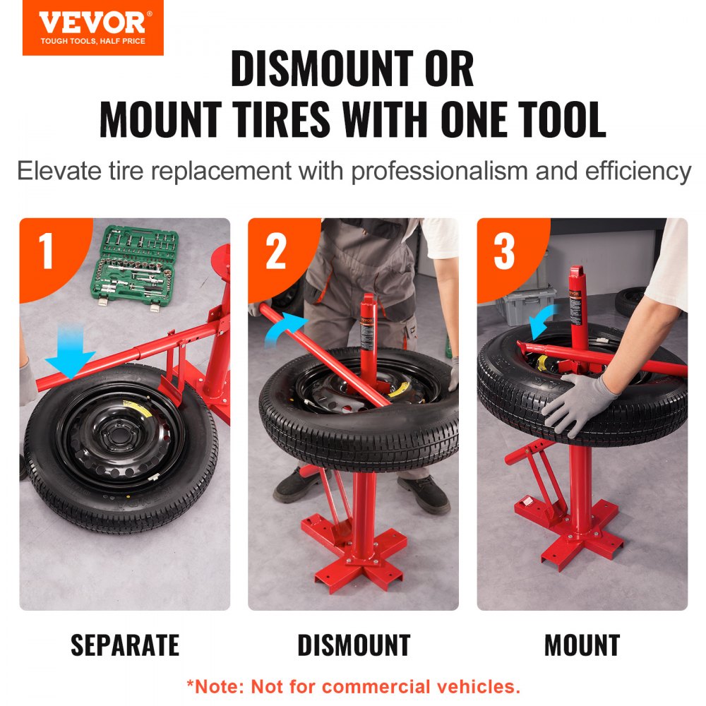 VEVOR Manual Tire Changer, Portable Hand Bead Breaker Mounting Tool for 203 - 406 mm Tires, Compatible with Car Truck
