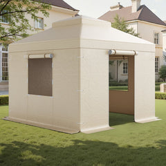 VEVOR Winter Gazebo Cover Fits 10 x 10 ft Hardtop Gazebos, All-Weather Double-Tiered Gazebo Cover with Sidewalls & Mesh