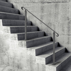 VEVOR Handrails for Outdoor Steps, Fit 3-5 Steps Outdoor Stair Railing, Wrought Iron Handrail, Flexible Front Porch
