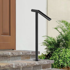 VEVOR Single Post 1-2, Black Steel Railing 441LBS Capacity Baking Varnish Iron Stairs Stylish Handrails for Outdoor