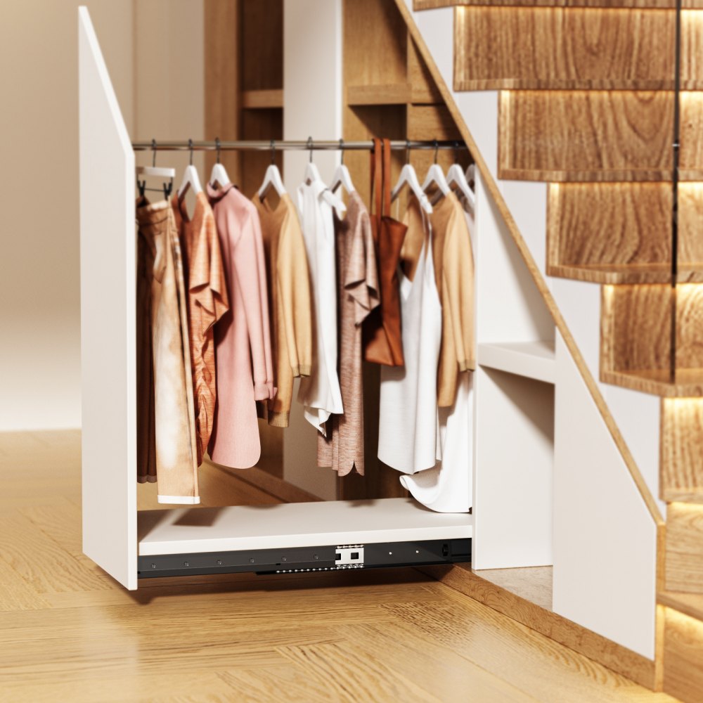 VEVOR Undermount Drawer Slides, 40 inch, Full Extension Ball Bearing Under Stair Cabinet Rails, 260 LB Load Capacity