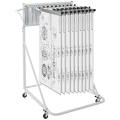 VEVOR Mobile Blueprint Storage Rack, Plan Holder with 12 Pivot Brackets, Mobile Blueprint Holder Adjustable Height &