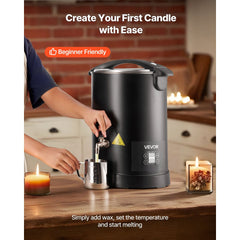 VEVOR Wax Melter for Candle Making, 10.6 Qts, Fast and Even Heating, with Easy Pour Spout and Temp Digital Display
