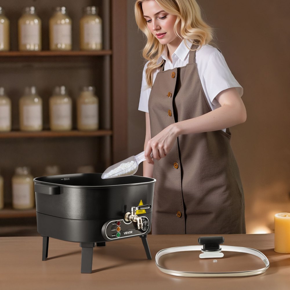VEVOR Wax Melter for Candle Making, 6.3 Qts, Fast and Even Heating, with Easy Pour Spout and Temperature Control