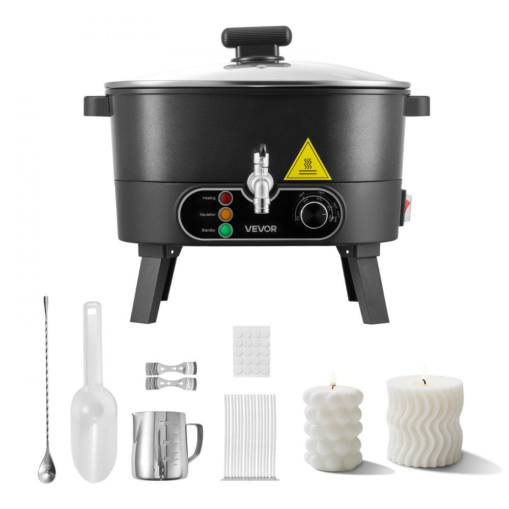 VEVOR Wax Melter for Candle Making, 6.3 Qts, Fast and Even Heating, with Easy Pour Spout and Temperature Control