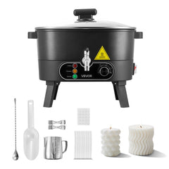 VEVOR Wax Melter for Candle Making, 6.3 Qts, Fast and Even Heating, with Easy Pour Spout and Temperature Control