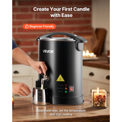 VEVOR Wax Melter for Candle Making, 8.5 Qts, Fast and Even Heating, with Easy Pour Spout and Temperature Control