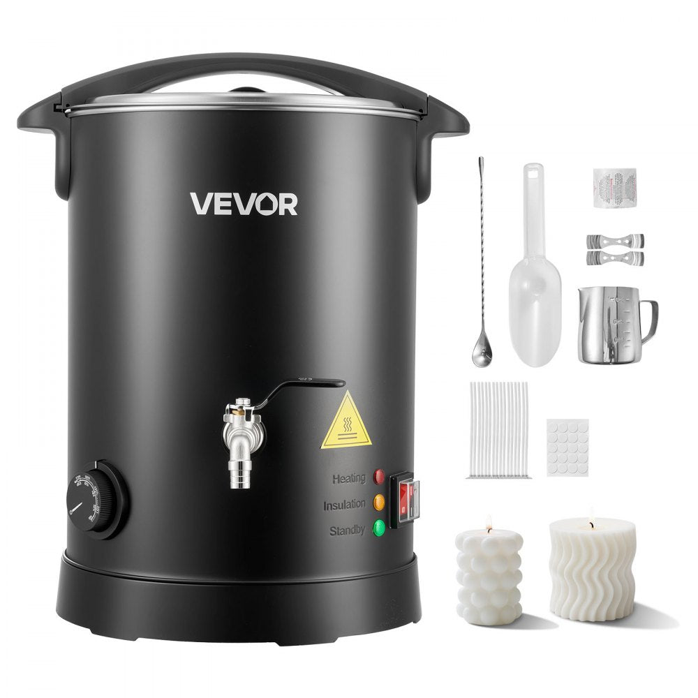 VEVOR Wax Melter for Candle Making, 8.5 Qts, Fast and Even Heating, with Easy Pour Spout and Temperature Control