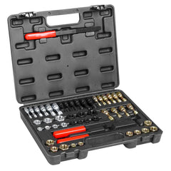 VEVOR 49-Piece Thread Chaser Set, UNC UNF and Metric Thread Restorer Tool, Rethreading Tool Kit with 22 Taps 24 Dies 3