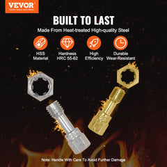VEVOR 61-Piece Thread Chaser Set, UNC UNF and Metric Thread Restorer Tool, Rethreading Tool Kit with 28 Taps 28 Dies 3