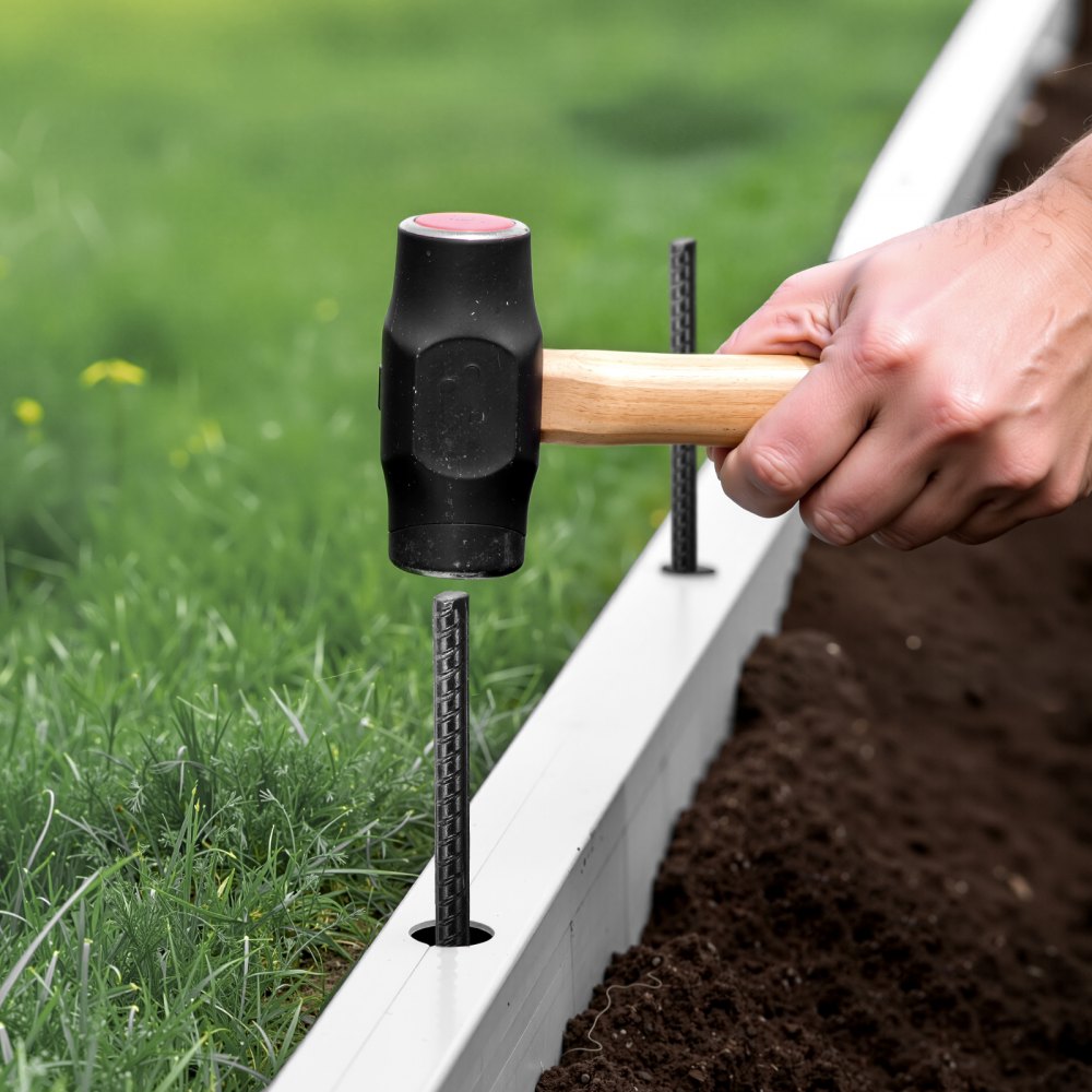 VEVOR Rebar Stakes, 24-Inch, Heavy-Duty 0.47 in Diameter, Straight Galvanized Steel Ground Anchors with Chisel Point