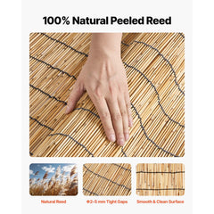 VEVOR Natural Reed Fencing, 4 ft x 16.4 ft, Decorative Natural Reed Fencing Roll, Decorative Fence for Backyard Garden