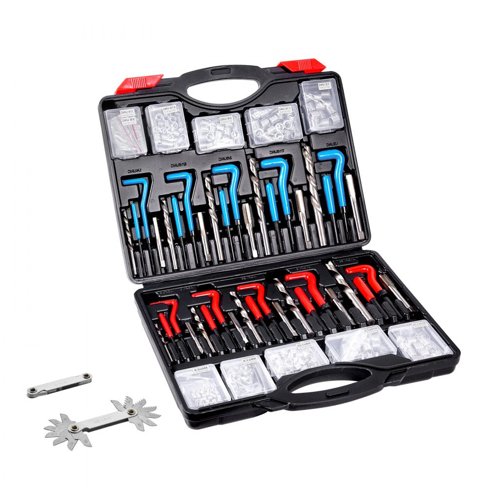 VEVOR Helicoil Thread Repair Kit, 338-Piece SAE and Metric Rethreading Tool Kit, M5, M6, M8, M10, M12, 1/4", 5/16"