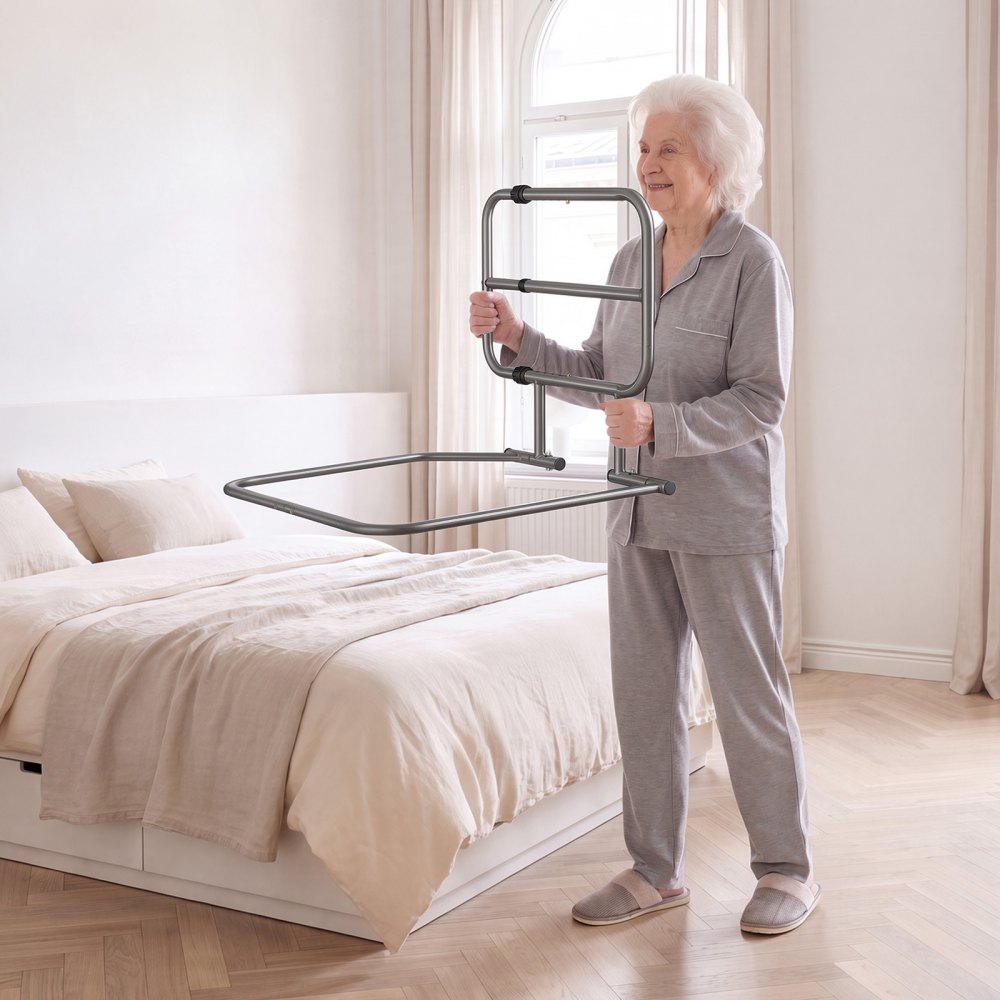 VEVOR Bed Rails for Elderly Adults 200LBS Capacity Bed Side Assist Rail, High-Strength Steel, L-Shaped Bedside Cane for