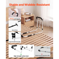 VEVOR Bed Rail for Elderly Adults 200LBS Loading Bed Side Assist Rail, High-Strength Steel Bedside Cane for Seniors