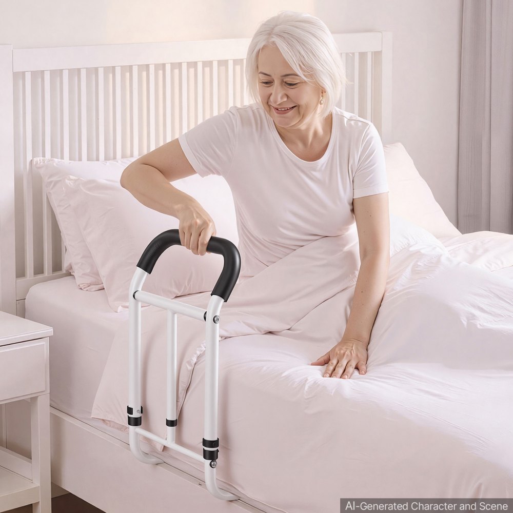 VEVOR Bed Rail for Elderly Adults 200LBS Loading Bed Side Assist Rail, High-Strength Steel Bedside Cane for Seniors