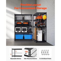 VEVOR Storage Shelves, 3000 lbs, 5 Tier Heavy Duty Garage Shelving, 24" D x 48" W x 72" H Adjustable Metal Shelves for