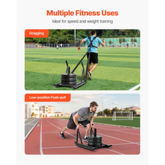 VEVOR Weight Sled, Steel Power Sled, Fitness Strength Training Sleds for Athletic Exercise Speed Improvement, Workout
