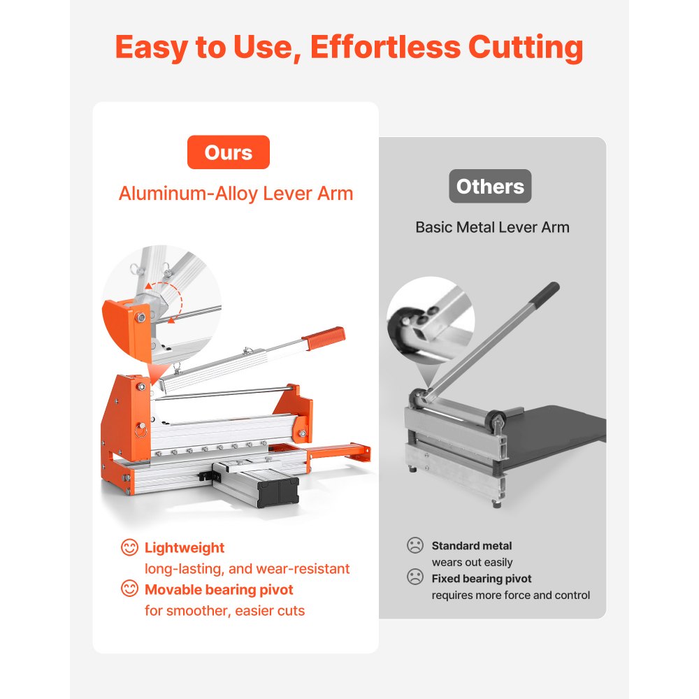 VEVOR 12 inch Vinyl Floor Cutter, 12mm Thick Laminate Flooring Cutter with Upgraded Labor-Saving Aluminum-Alloy Lever