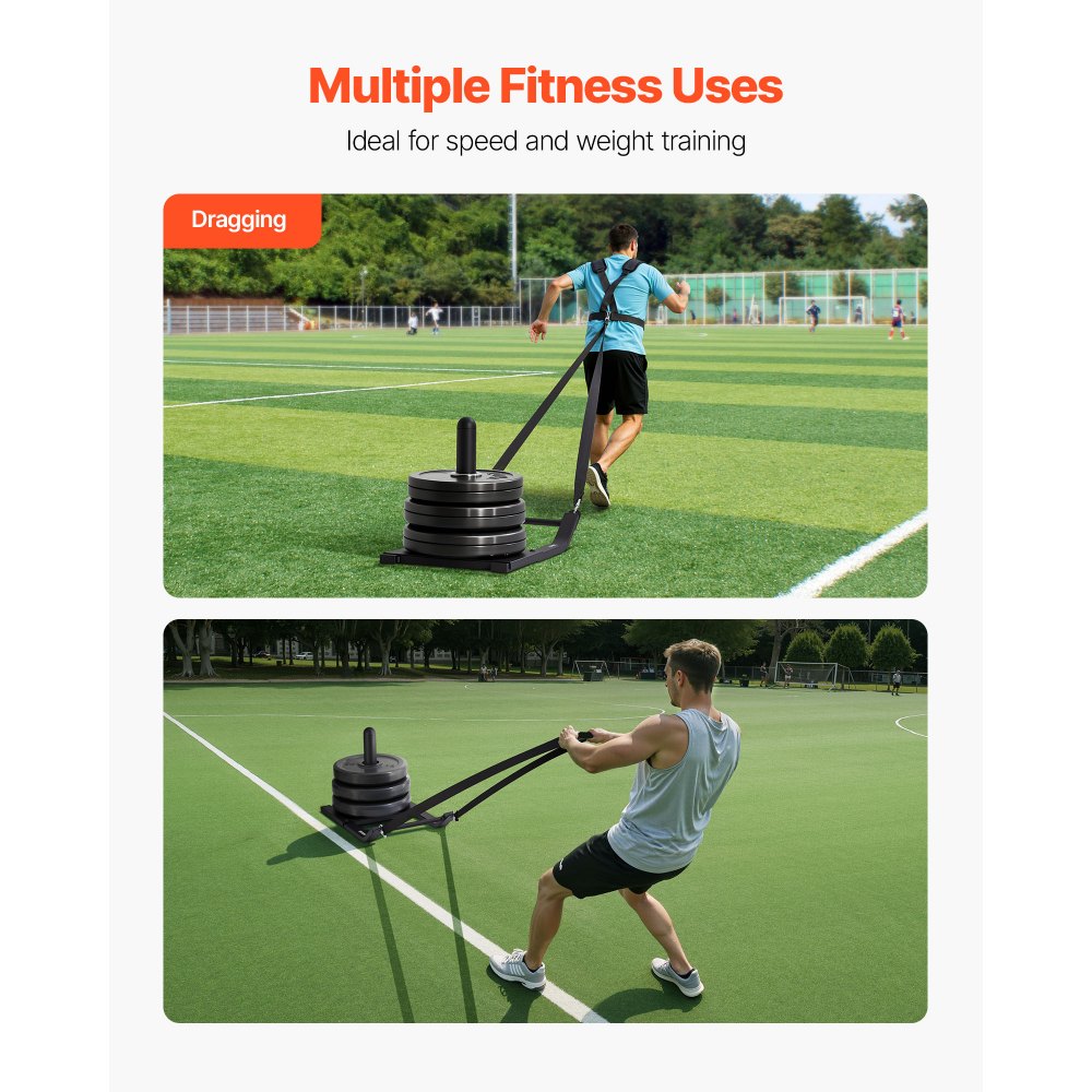 VEVOR Weight Sled, Steel Power Sled, Fitness Strength Training Sleds for Athletic Exercise Speed Improvement, Workout