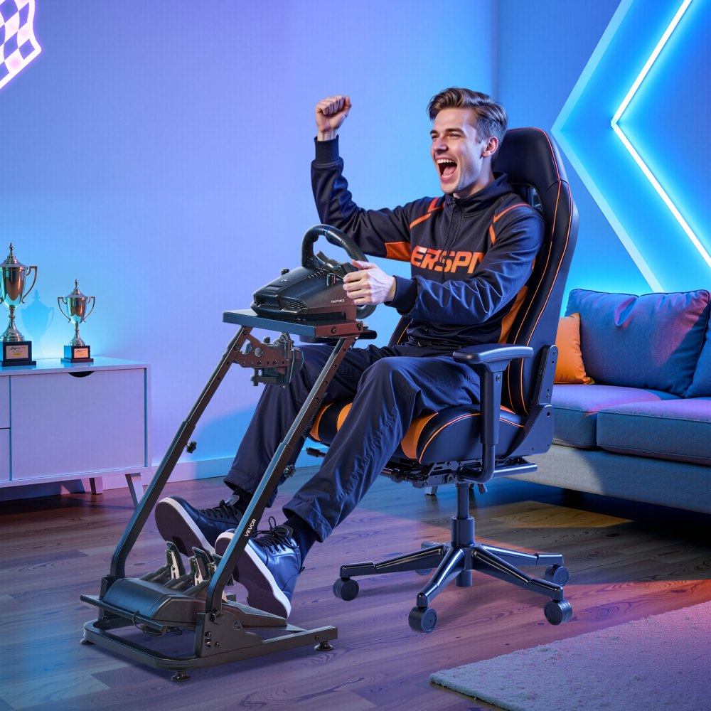 VEVOR Racing Wheel Stand, Adjustable & Foldable Simulator Stand for Logitech G29 G27 G920 G923, Thrustmaster T300RS