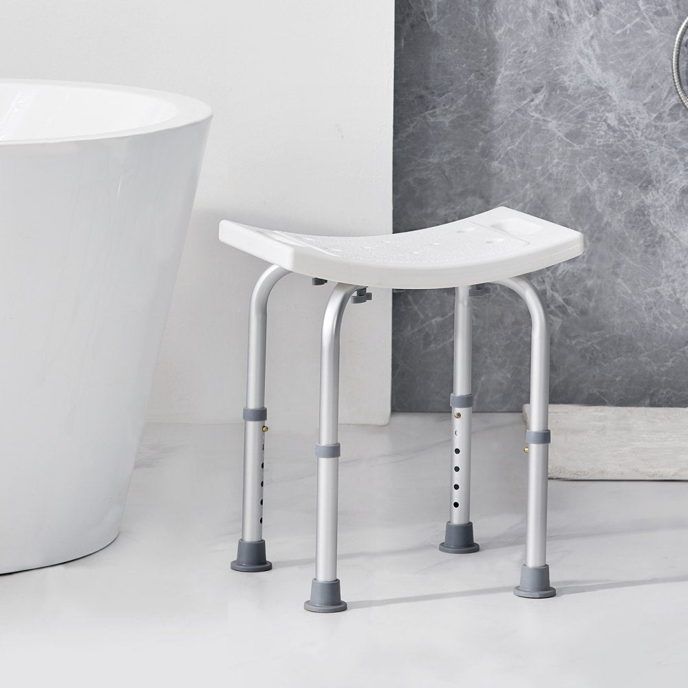 VEVOR Shower Chair, Adjustable Height Shower Stool with Built-in Handles, Shower Seat for Inside Shower or Tub